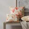 Pink Coral Red Stain Resistant Performance Floral Botanical Print Upholstery Fabric by The Yard - SKU: Brixton Punch